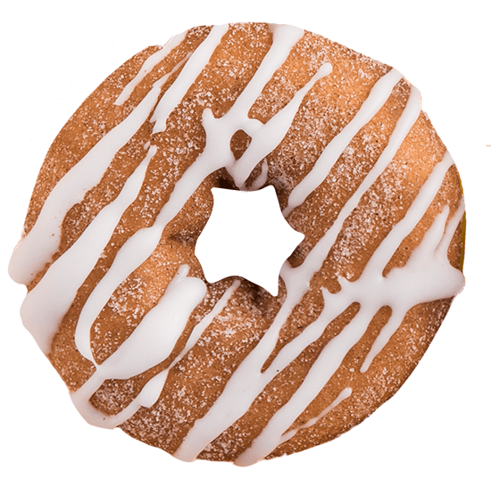 Donut with Cinnamon Sugar and Vanilla Drizzle